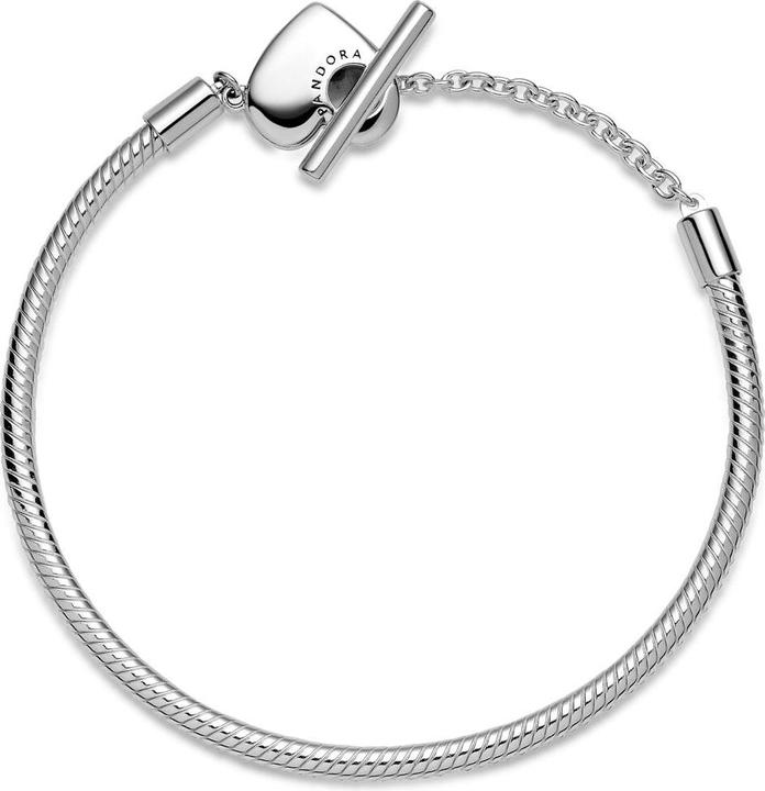 Produktbild Pandora Snake Chain T-bar Heart Armband (18 cm, Sterling Silber 925)
