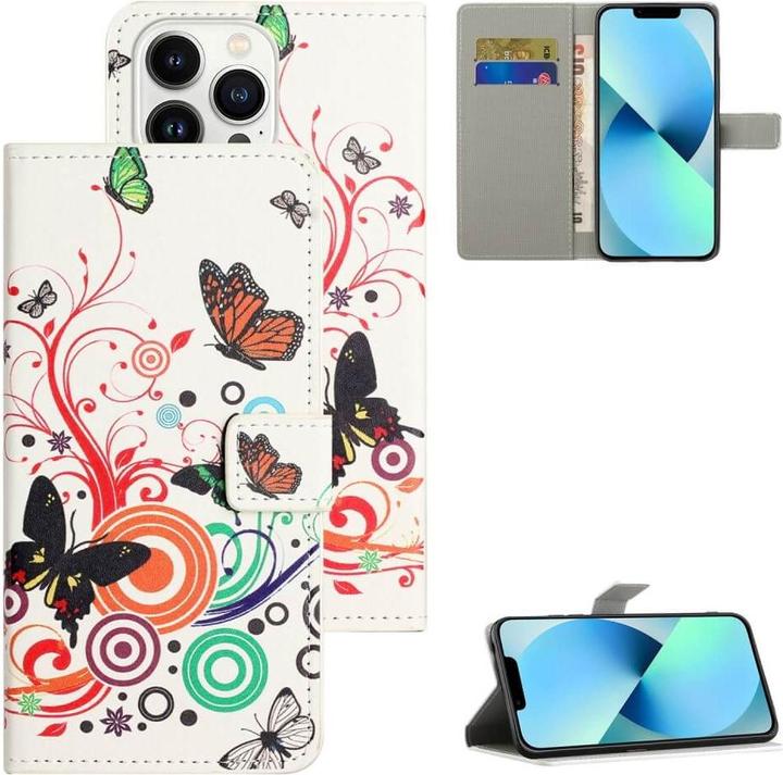 Immagine prodotto Cover-Discount iPhone 15 Pro - Custodia in pelle Cover Butterfly bianca (Apple iPhone 15 Pro)