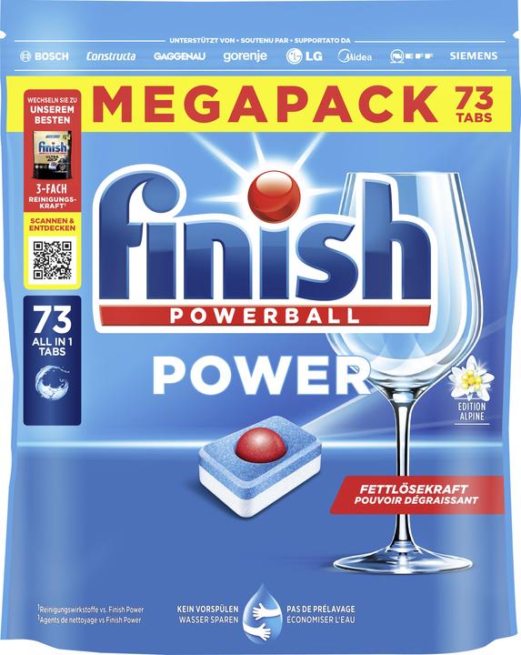 Produktbild Finish Power Spülmaschinentabs, Megapack, 73 Tabs (Tabs, 73 Waschgänge)