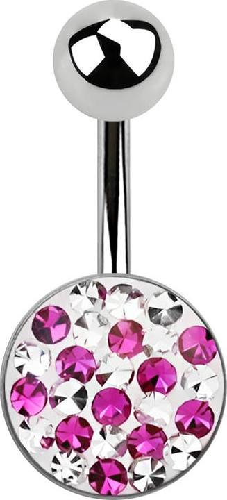 Star Piercing Banane silber gepunktet fuchsia (ohne Messing, Chirurgenstahl 316L)