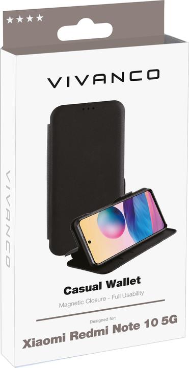 Immagine prodotto Vivanco Portafoglio casual per Xiaomi Redmi Note 10 5G, nero (Xiaomi Redmi Nota 10 5G)