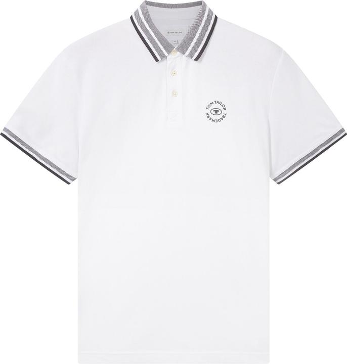 Immagine prodotto Tom Tailor Polo Basic Polo a maniche corte con strisce a contrasto e stampa del logo (3XL)