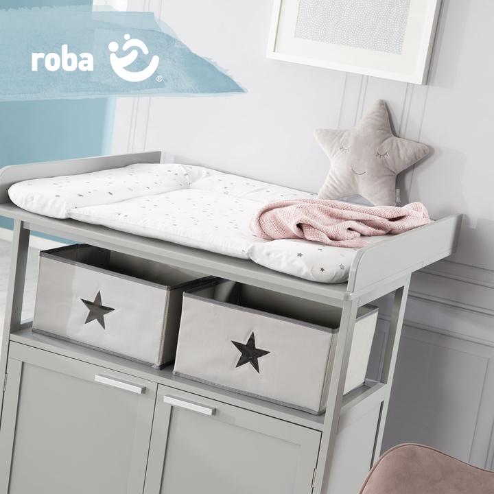 Image du produit Roba Matelas à langer soft gris "Magie d'étoiles (75 x 85 cm)