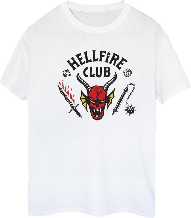 Actual product image Netflix Womens/Ladies Stranger Things Hellfire Club Cotton Boyfriend T-Shirt (S)