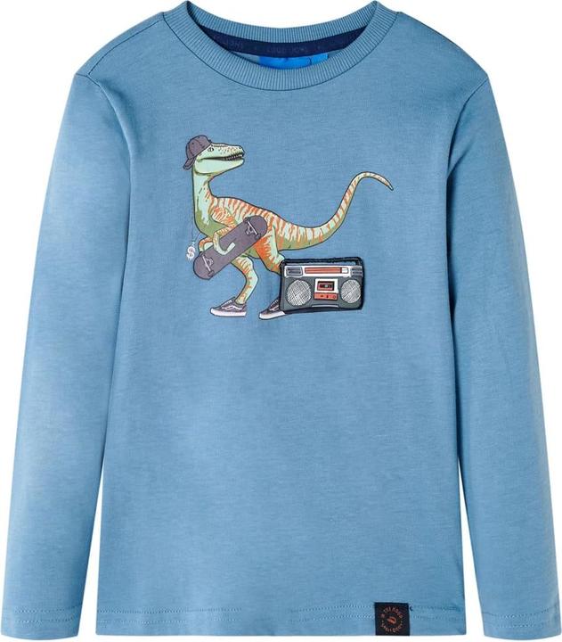 Produktbild VidaXL Kinder-Langarmshirt Mittelblau 116,Material: 100 (116)