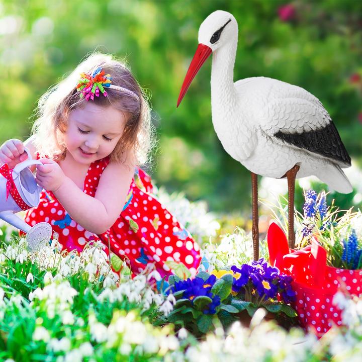 Actual product image Relaxdays Garden figure stork