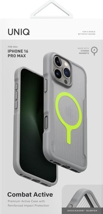 Actual product image Uniq Combat Active Magclick Charging Case for iPhone 16 Pro Max - Gray (Apple iPhone 16 Pro Max)