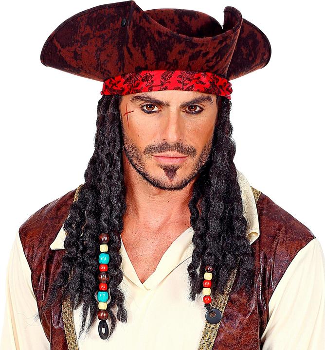 Image du produit Widmann Tricorne pirate avec bandana et dreadlocks