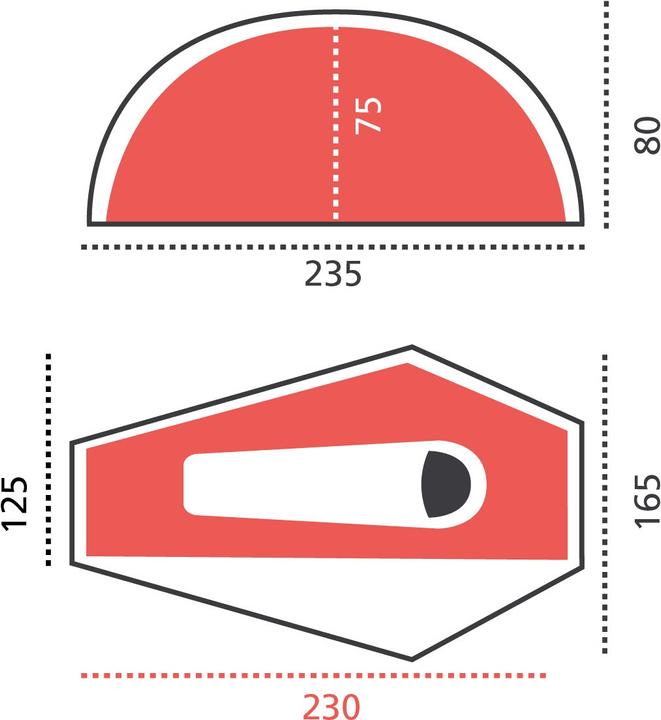 Actual product image Grand Canyon Apex 1 (Dome tent, 2.35 kg, 2 persons)