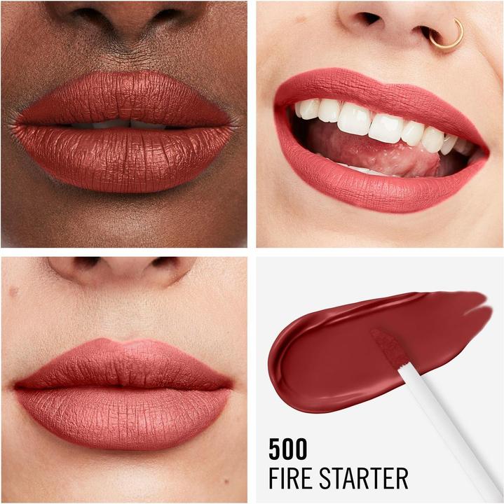Actual product image Rimmel London Lasting Mega Matte Liquid Lip Colour (500 Fire Starter)
