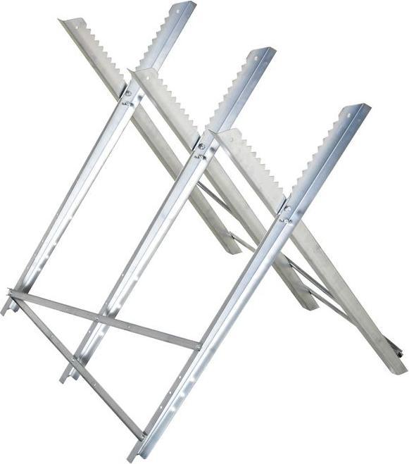 Image du produit Swisshandel24 Chevalet de scie à chaîne pliant Cadre de scie pour bois de chauffage Métal argenté 83 x 83 x 79 cm (83 cm, 83 cm)