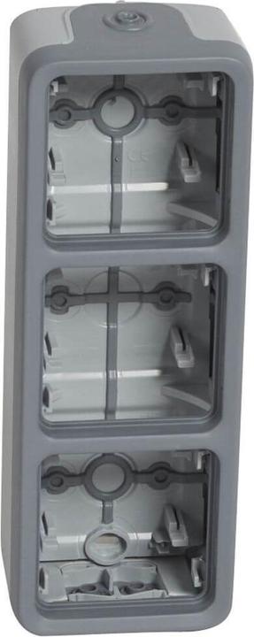 Produktbild Legrand Plexo55 Modular Gehäuse 3-fach senkrecht Feuchtraum Aufputz grau 069679