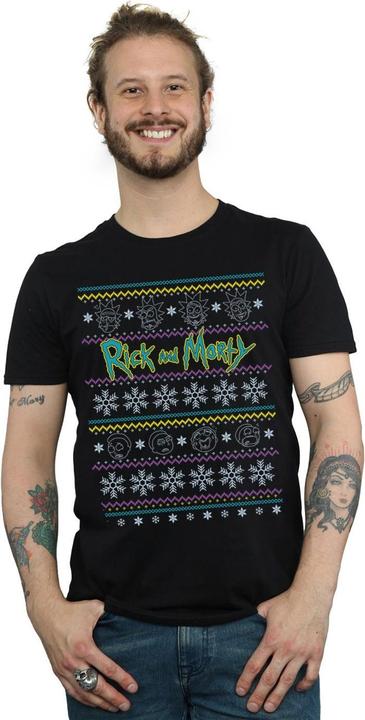 Immagine prodotto Rick And Morty Christmas Faces Maglietta Uomo (M)