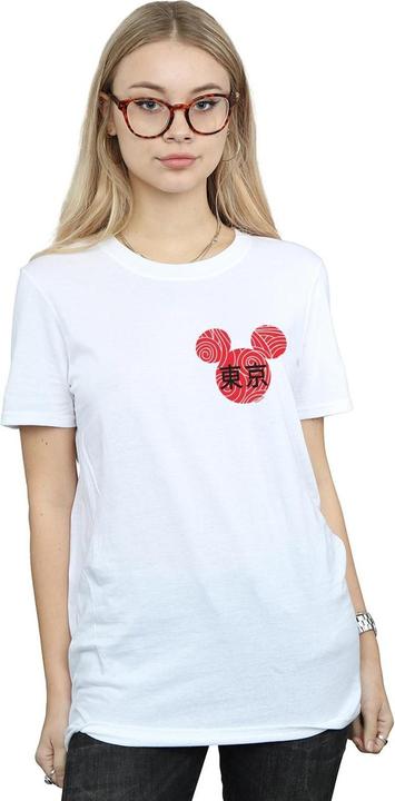 Actual product image Disney Womens/Ladies Mickey Mouse Symbol Cotton Boyfriend T-Shirt (L)