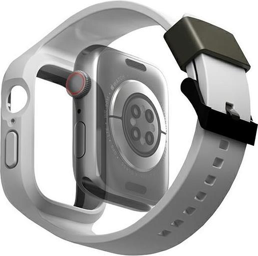 Image du produit Uniq pasek Monos 2in1 Apple Watch Strap + Case Series 4/5/6/7/8/SE/SE2 44/45mm. szary/chalk grey (Matières plastiques, TPU, PC)