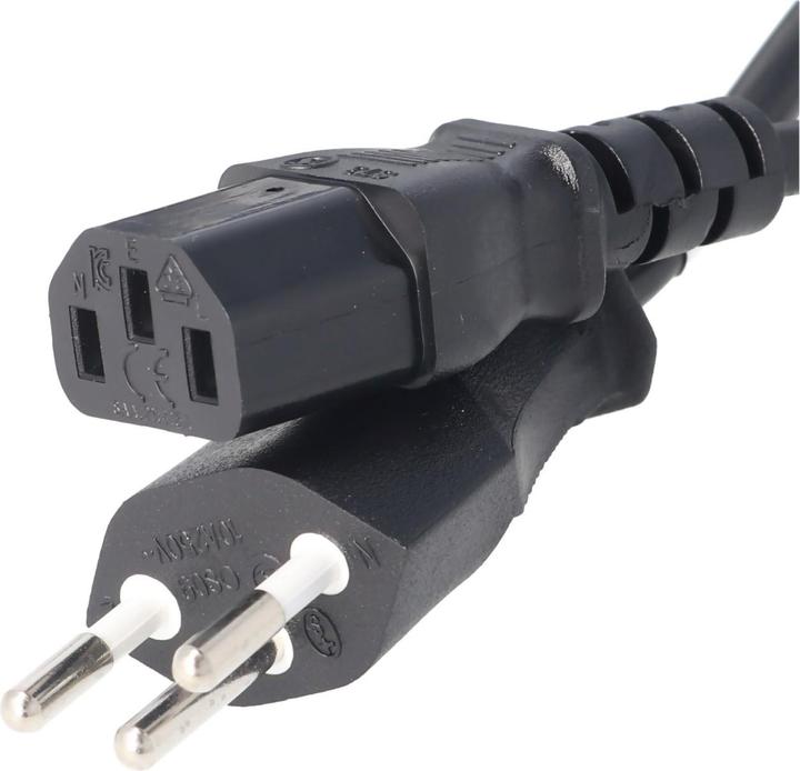 Produktbild AccuCell Netzkabel mit Schweiz-Stecker für IEC-Buchse C13 (2 m)