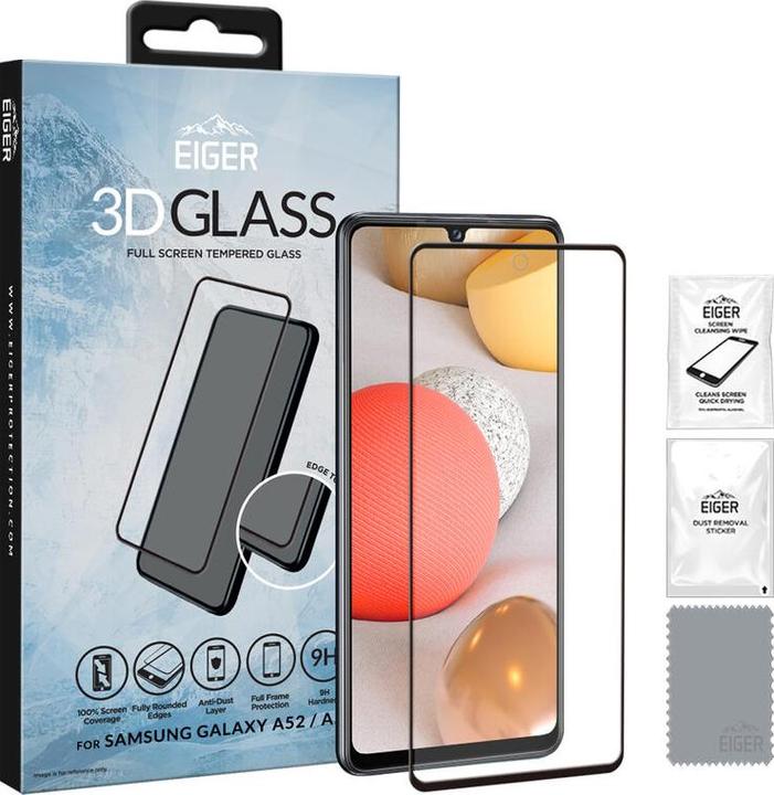 Actual product image Eiger Mountain Glass Clear Edge (1 Piece, Samsung Galaxy A52, Samsung Galaxy A52s 5G)