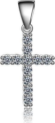 Produktbild Beneto Silver pendant with zircons Cross AGH593 (L)