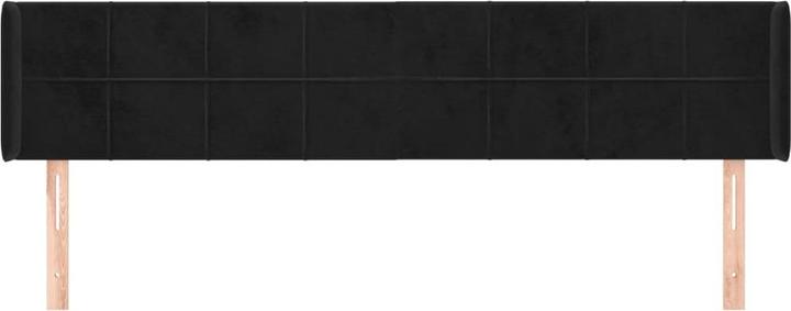 Produktbild VidaXL Kopfteil mit Ohren Schwarz 203x16x118/128 cm Samt,Farbe (203 x 16 x 128 cm)