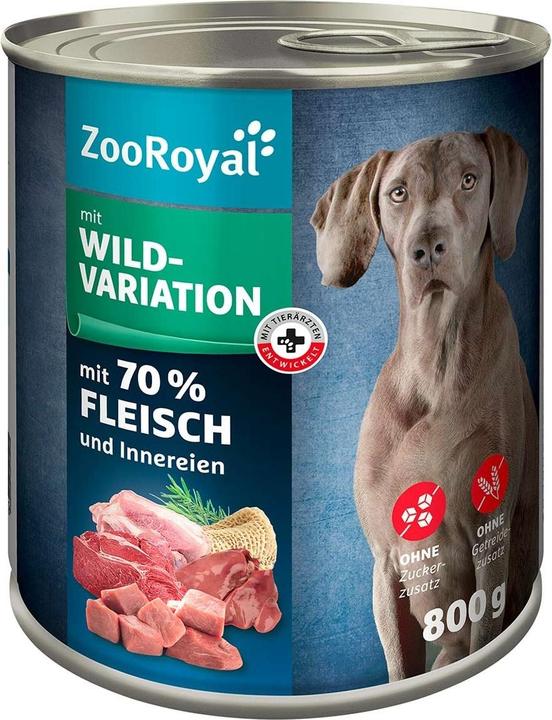 Immagine prodotto Zooroyal Cibo umido per cani con variazione di selvaggina (6 pz., 4800 g)
