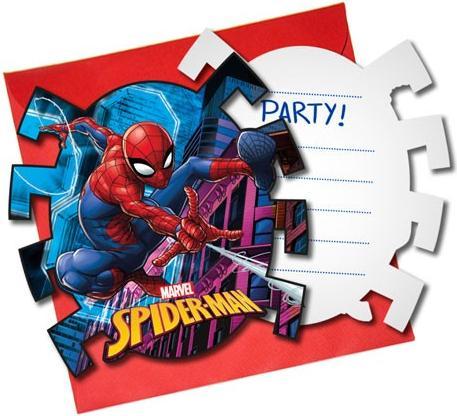 Produktbild Decorata Party Einladungskarten Spiderman Geburtstag