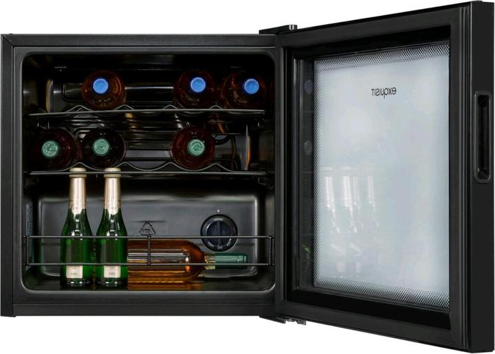 Produktbild Exquisit WS1-12-GTE-030G schwarz, Weinkühler (Standgerät)