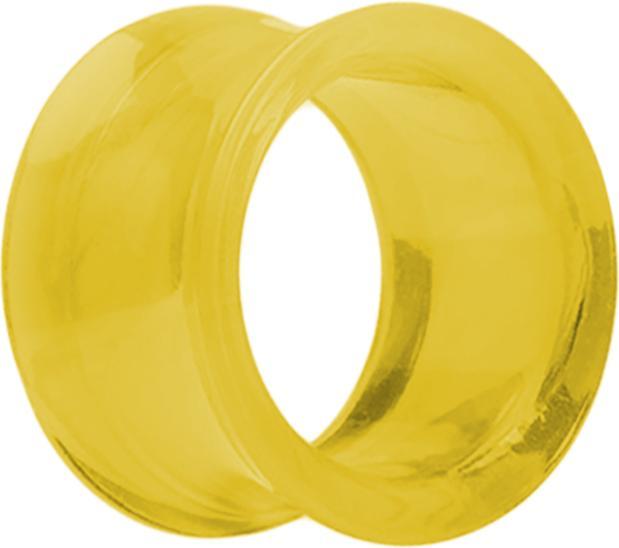 Actual product image Star Piercing Flared tunnel yellow (Acrylic without brass, Surgical steel 316LBrass)