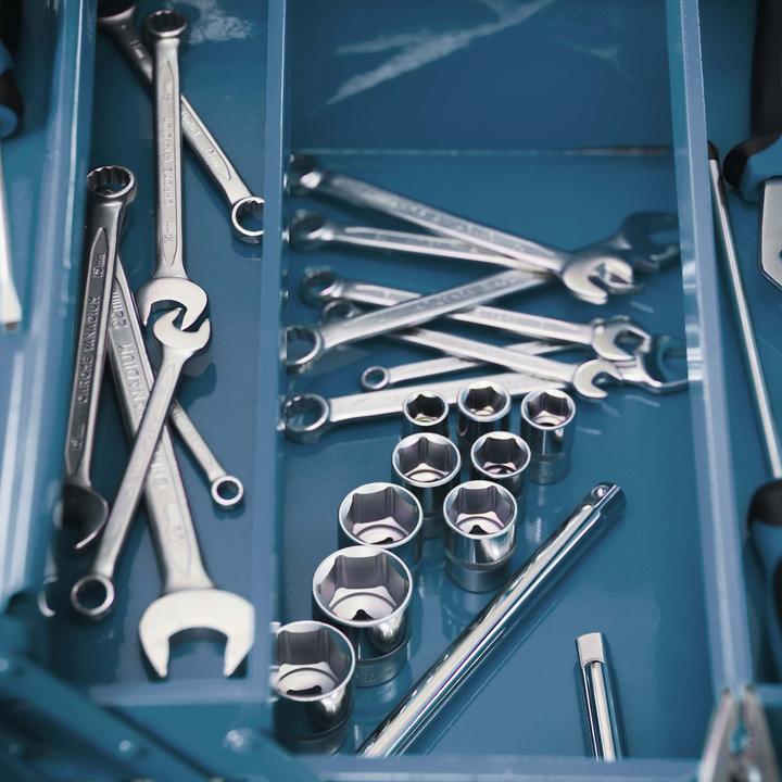 Actual product image Wiltec Tool Box with 3 Compartments Made of Cold Rolled Steel 420 x 200 x 160 mm
