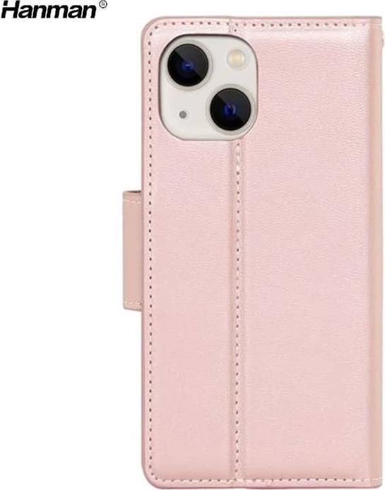 Produktbild Hanman Apple iPhone 16 - Mill Flip Case mit 3 Kartenfächern, roségold (Apple iPhone 16)