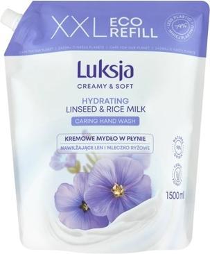 Actual product image Luksja Liquid Soap Hydrating Linseed Rice Milk - 1500 Ml (Liquid soap, 1500 ml)