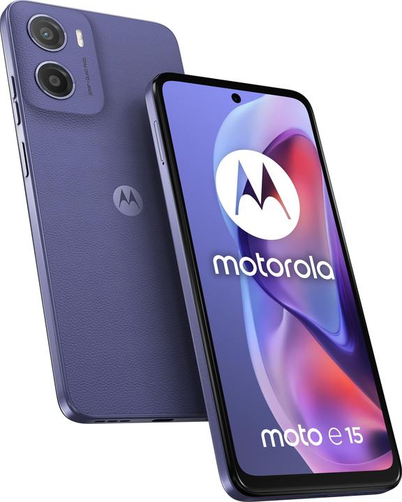 Produktbild Motorola moto e15 (64 GB, Lavender, 6.67", Dual SIM, 32 Mpx, 4G)