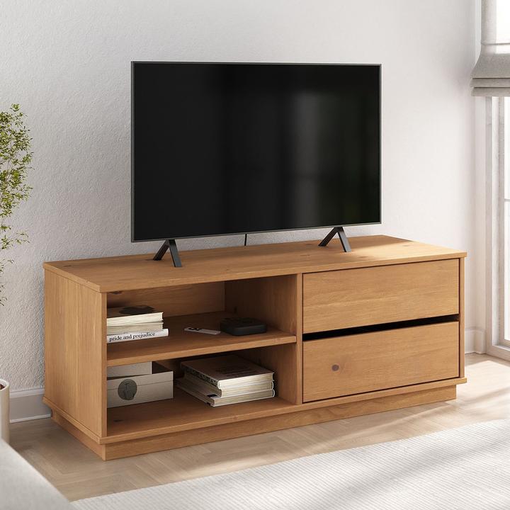 Image du produit IDIMEX Lowboard MAITE mit 2 Schubladen – Eichefarben (110 x 40 x 42 cm)
