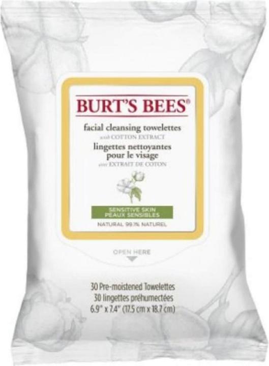 Immagine prodotto Burt's Bees Sensitive Facial Cleansing Towelettes Cotton Extract (Panni pulizia)