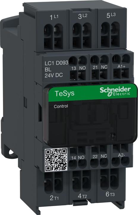 Schneider Electric Contactor 3-pole NO contact 9A 24VDC