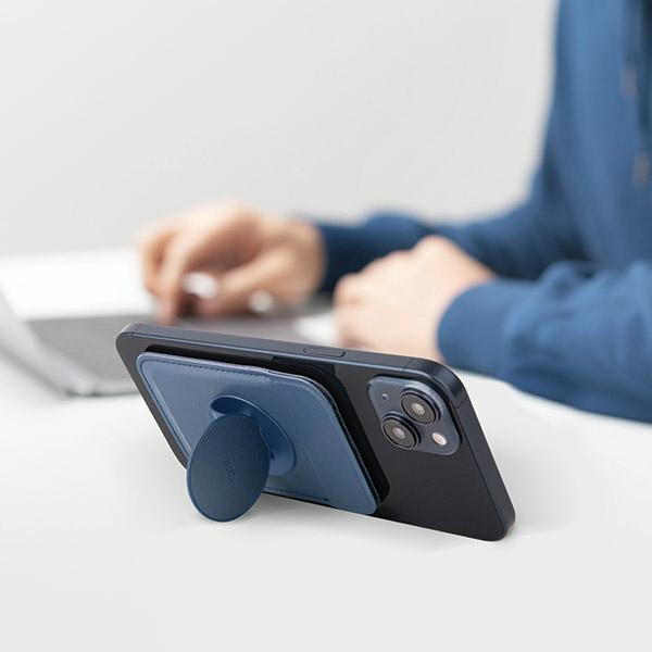 Actual product image Uniq Flixa magnetyczny portfel na karty z podpórką granatowy/navy blue