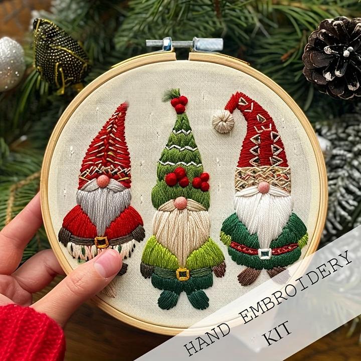 Image du produit Activity Board Kit de broderie à la main de Noël pour débutants, pack de matériel de bricolage, accessoires de