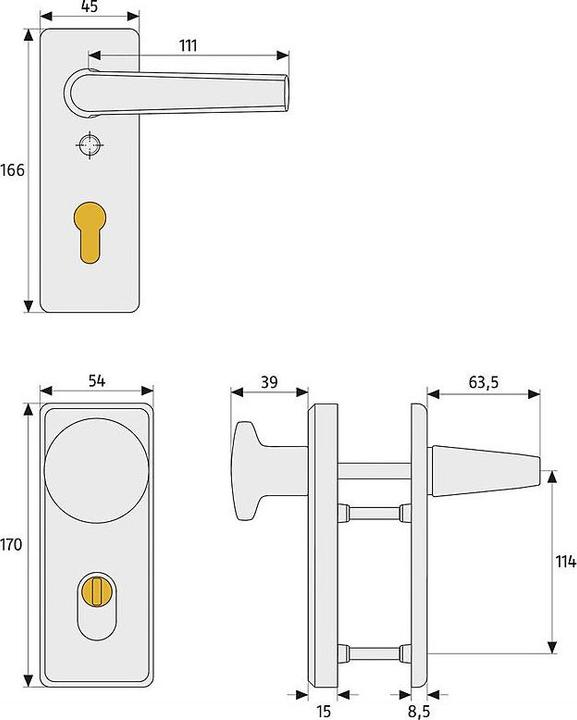 Produktbild Abus KKZS700 F3 EK Schutzbeschlag WG, messing (Türgarnitur)