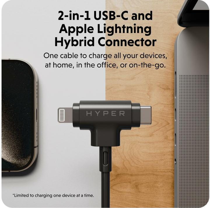Actual product image Targus HyperJuice Silicone USBC/Lightning60W BK (1.50 m, USB 2.0)
