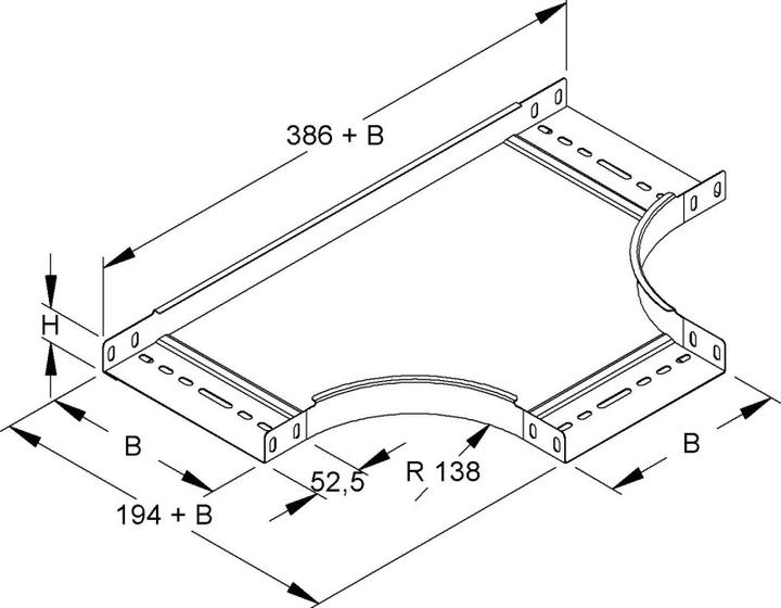 Actual product image Niedax NIE RTS35.400 T-piece 35x402mm with ungel.en side rails bandverz. (3.50 cm)