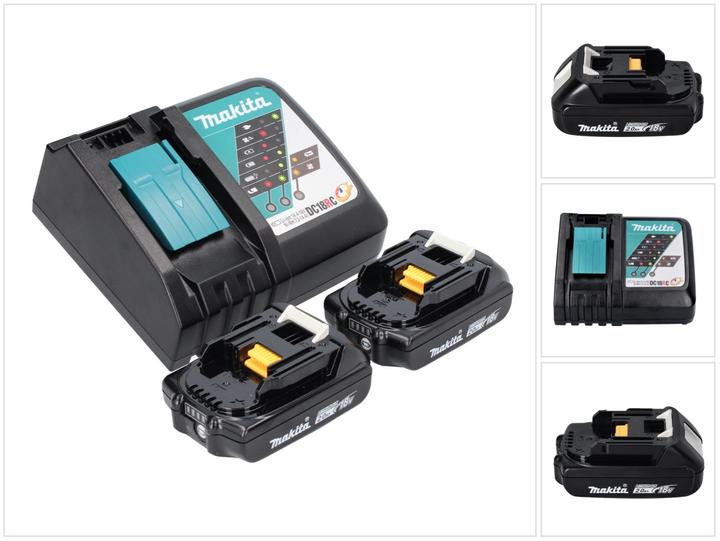 Actual product image Makita Power Source Kit 18 V with 2x BL 1820 B battery 2.0 Ah ( 2x 197254-9 ) + DC 18 RC charger ( 195 (18 V)