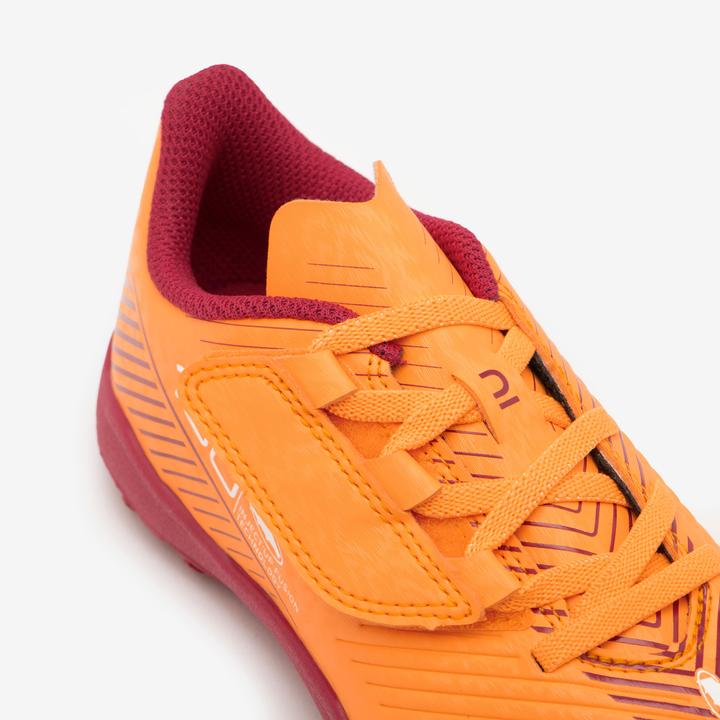 Image du produit Kipsta Chaussures de football à crampons pour enfants avec fermeture velcro - 160 Easy Turf orange (33)