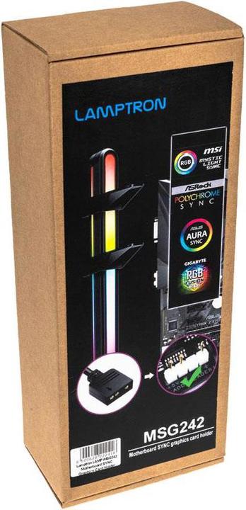 Produktbild Lamptron GPU holder, ARGB - black