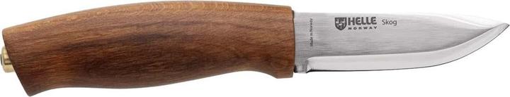 Actual product image Helle Belt knife Skog, three-layer steel, beech wood handle, leather sheath (7.60 cm)