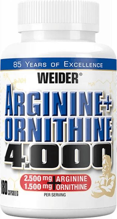 Image du produit Weider Arginine + ornithine 4000 (180 pièce(s), Capsules, 157 g)
