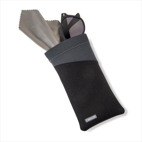 Actual product image Carson Neopren-Brillentasche mit Mikrofasertuch - Schwarz/Grau