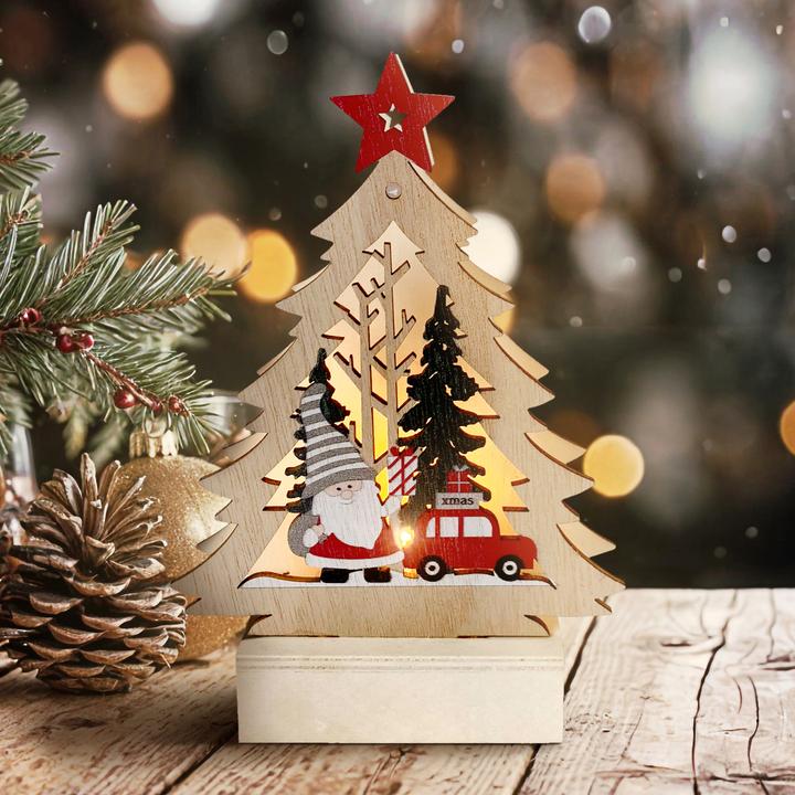 Produktbild HTI-Living Weihnachtsdeko Tannenbaum mit Weihnachtsmann und Auto