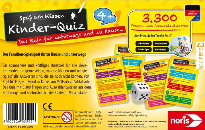 Image du produit Noris Quiz pour enfants intelligents (Allemand)