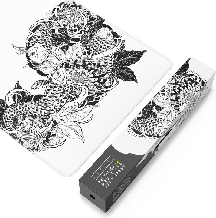 Actual product image Titanwolf Gaming mouse pad, 900 x 400mm XXL speed gaming mouse mat, mouse pad extra large surface, Koi Tattoo (XXL)