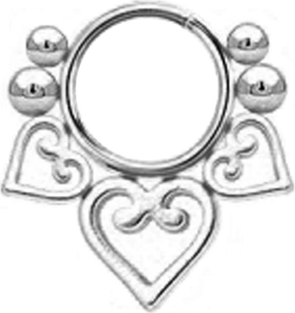 Produktbild Star Piercing Anhänger silber drei filigrane Herzen vier Kugeln (ohne Messing, Chirurgenstahl 316L)