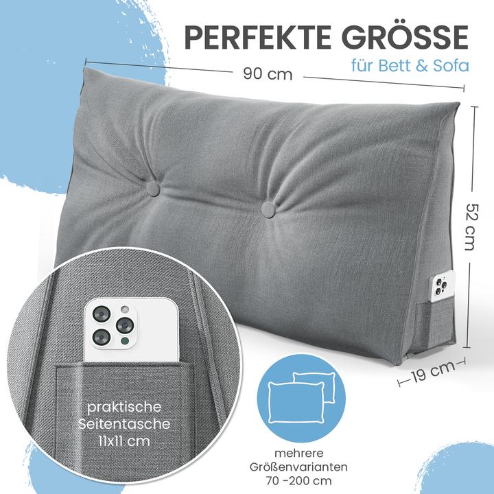 Immagine prodotto Aktivshop Cuscini per il letto e la schiena (90 x 20 x 50 cm)